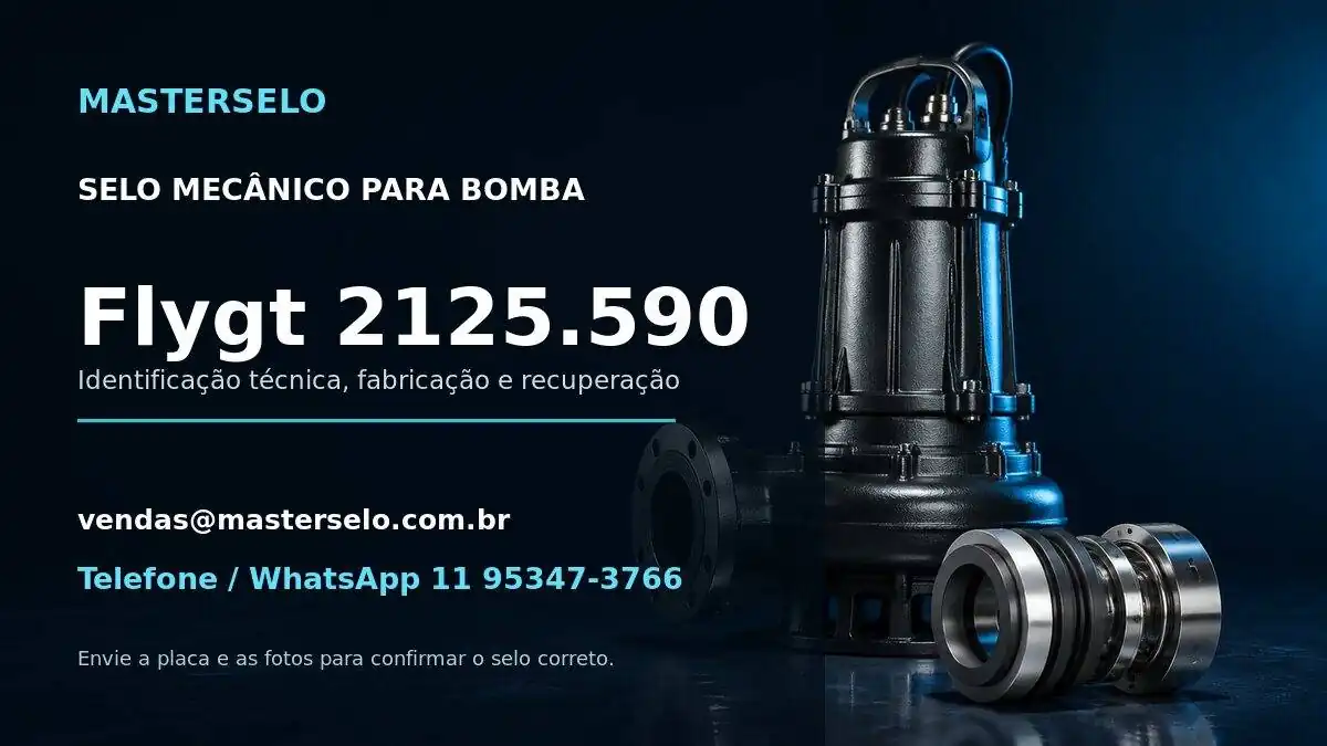 Imagem do modelo de bomba Flygt 2125.590 usada na identificação do selo mecânico