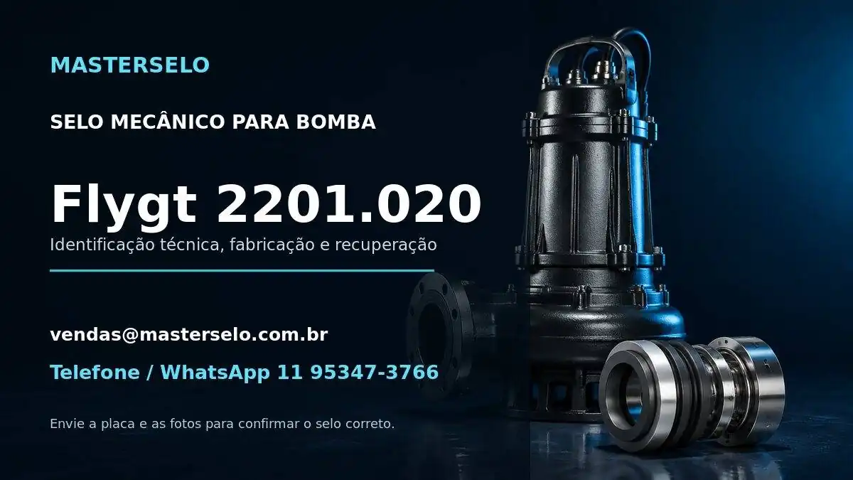 Imagem do modelo de bomba Flygt 2201.020 usada na identificação do selo mecânico