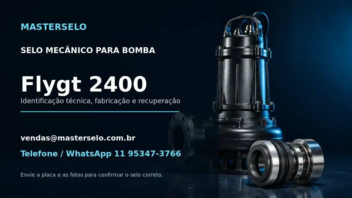 Imagem do modelo de bomba Flygt 2400 usada na identificação do selo mecânico