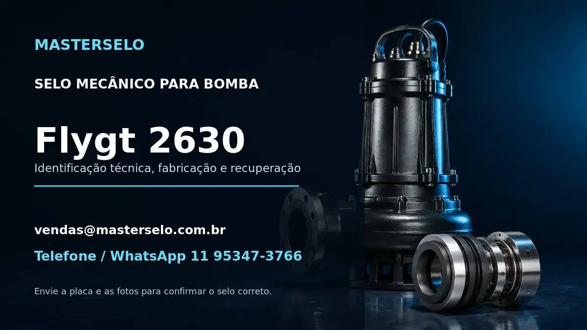 Imagem do modelo de bomba Flygt 2630 usada na identificação do selo mecânico