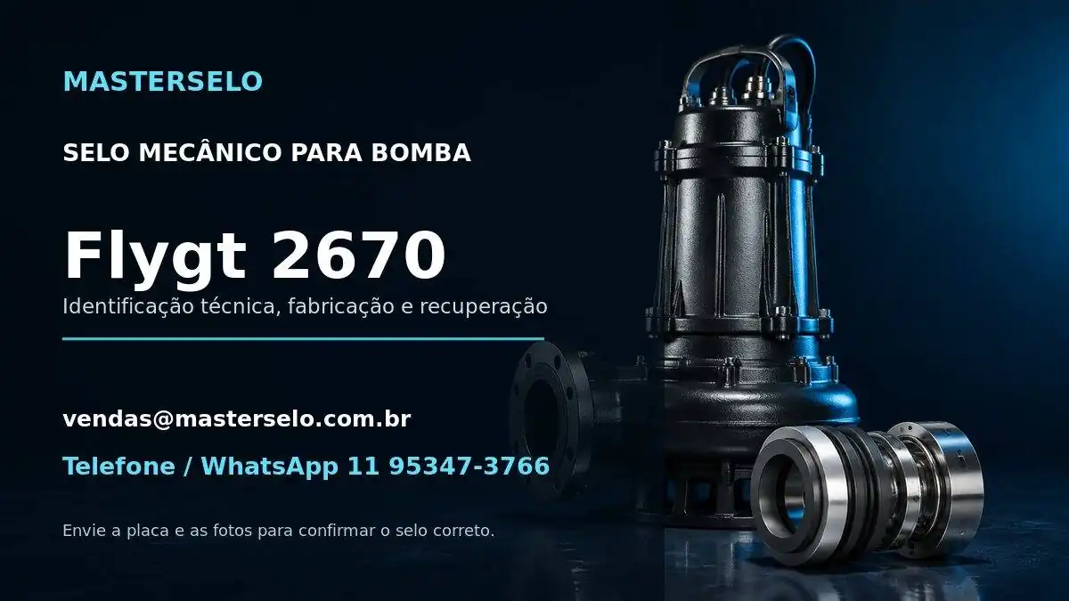 Imagem do modelo de bomba Flygt 2670 usada na identificação do selo mecânico