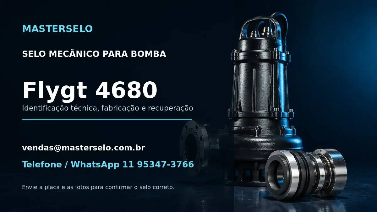 Imagem do modelo de bomba Flygt 4680 usada na identificação do selo mecânico