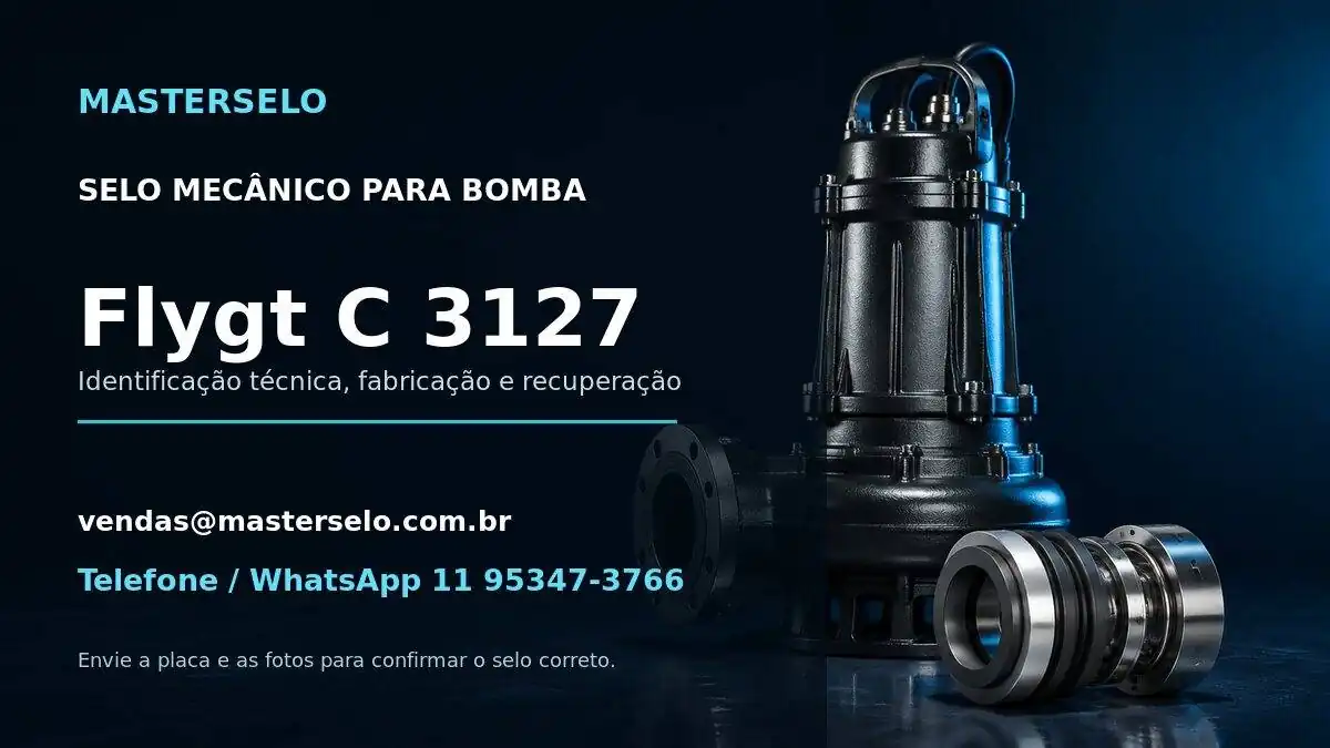 Imagem do modelo de bomba Flygt C 3127 usada na identificação do selo mecânico