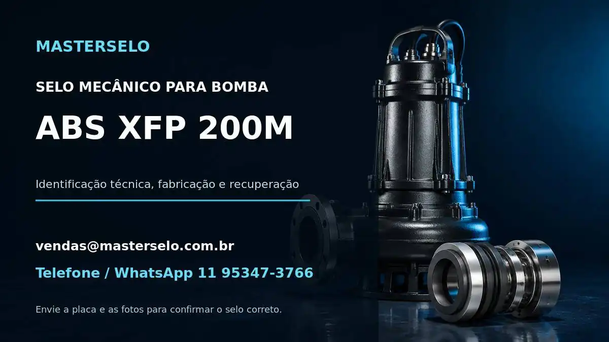 Imagem do modelo de bomba ABS XFP 200M usada na identificação do selo mecânico