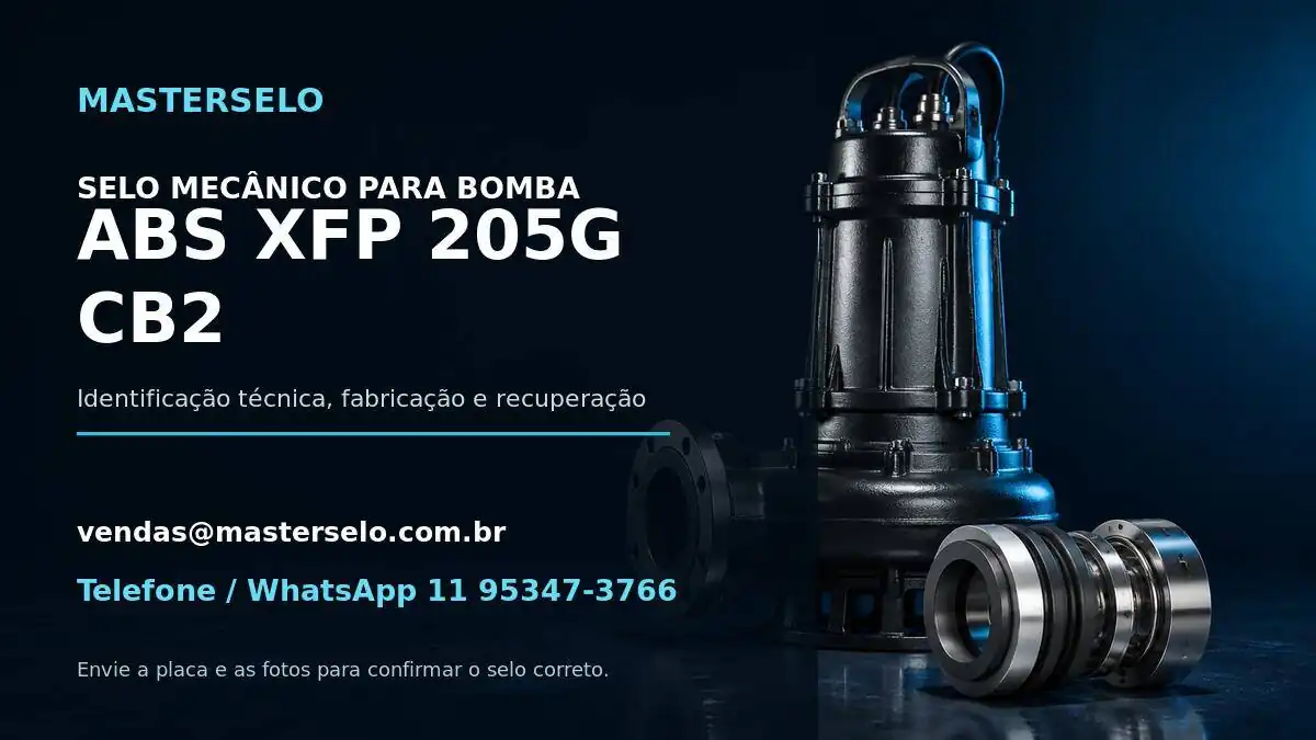 Imagem do modelo de bomba ABS XFP 205G CB2 usada na identificação do selo mecânico
