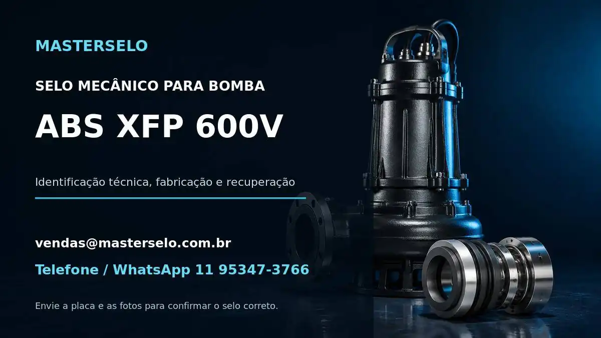 Imagem do modelo de bomba ABS XFP 600V usada na identificação do selo mecânico
