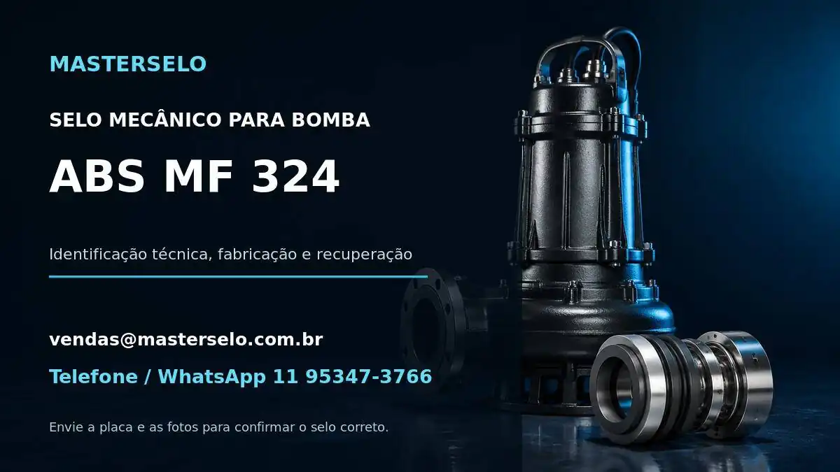 Imagem do modelo de bomba ABS MF 324 usada na identificação do selo mecânico