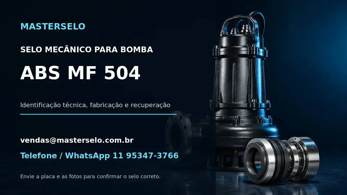 Imagem do modelo de bomba ABS MF 504 usada na identificação do selo mecânico