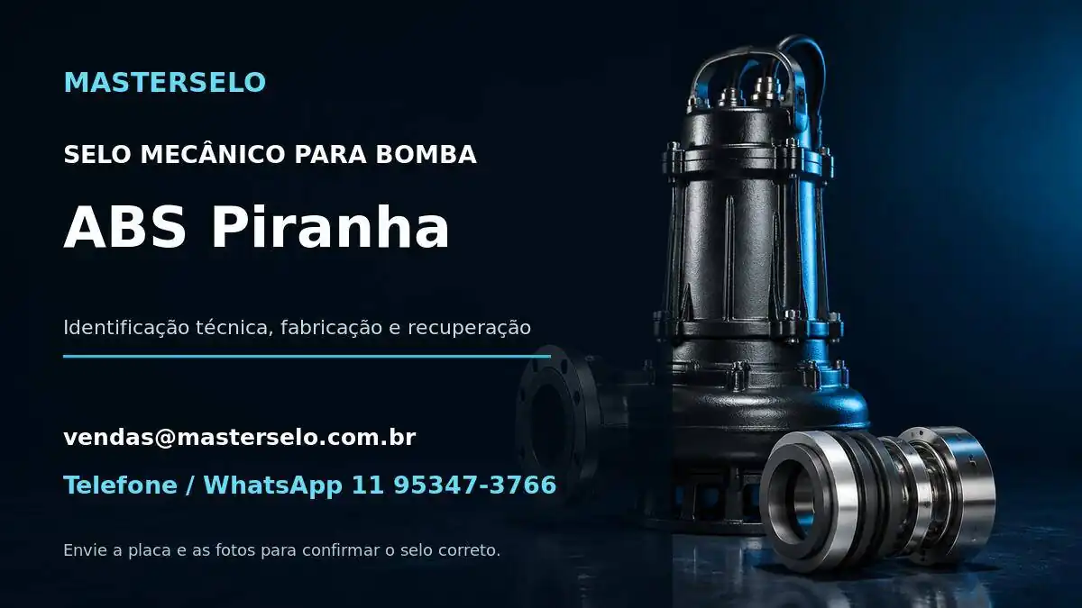 Imagem do modelo de bomba ABS Piranha usada na identificação do selo mecânico