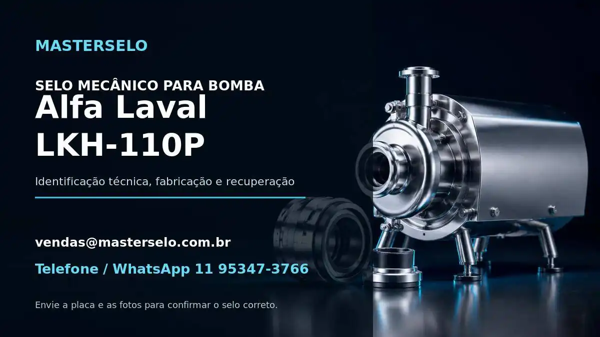 Imagem do modelo de bomba Alfa Laval LKH-110P usada na identificação do selo mecânico