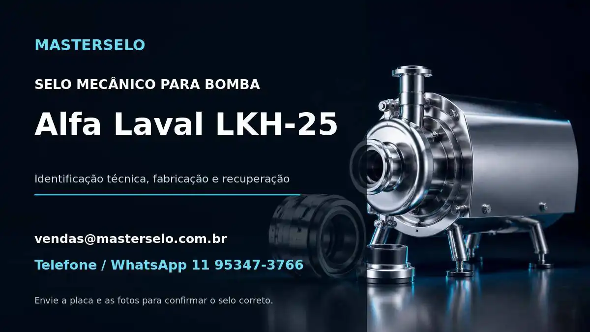 Imagem do modelo de bomba Alfa Laval LKH-25 usada na identificação do selo mecânico