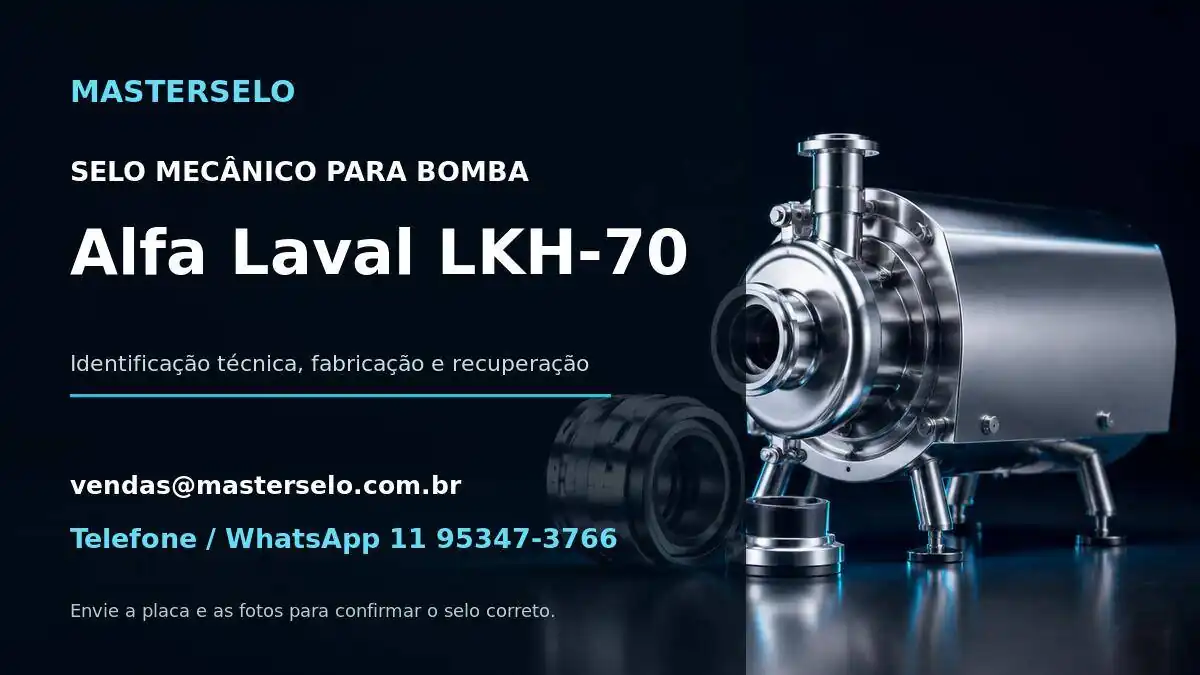 Imagem do modelo de bomba Alfa Laval LKH-70 usada na identificação do selo mecânico
