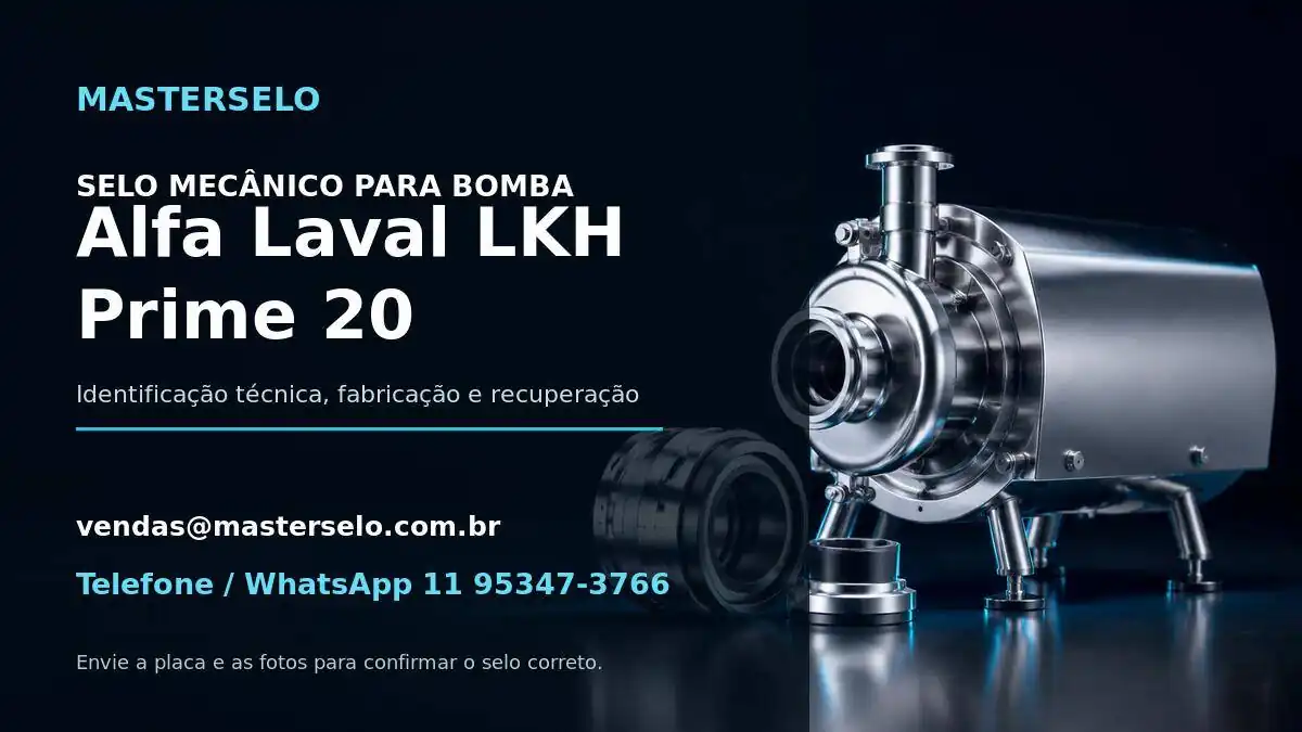 Imagem do modelo de bomba Alfa Laval LKH Prime 20 usada na identificação do selo mecânico