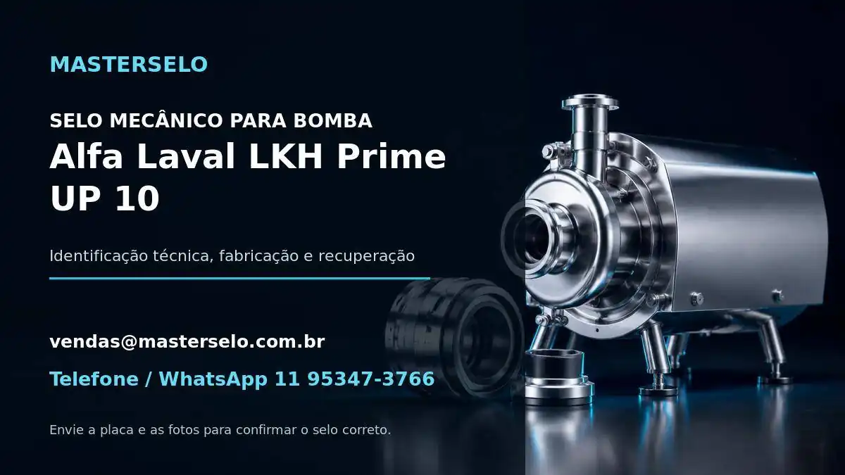 Imagem do modelo de bomba Alfa Laval LKH Prime UP 10 usada na identificação do selo mecânico