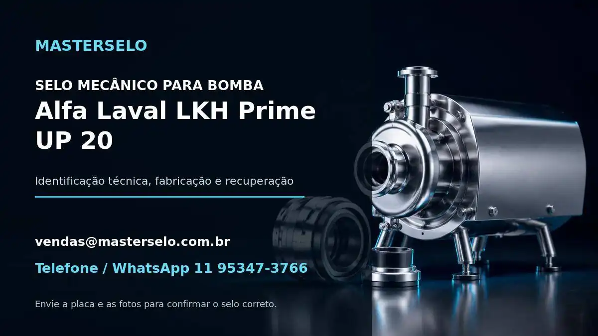 Imagem do modelo de bomba Alfa Laval LKH Prime UP 20 usada na identificação do selo mecânico