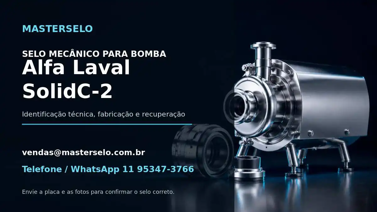 Imagem do modelo de bomba Alfa Laval SolidC-2 usada na identificação do selo mecânico