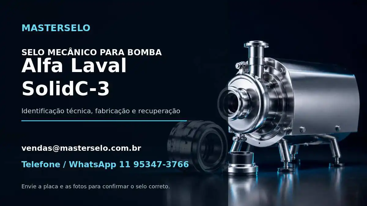 Imagem do modelo de bomba Alfa Laval SolidC-3 usada na identificação do selo mecânico