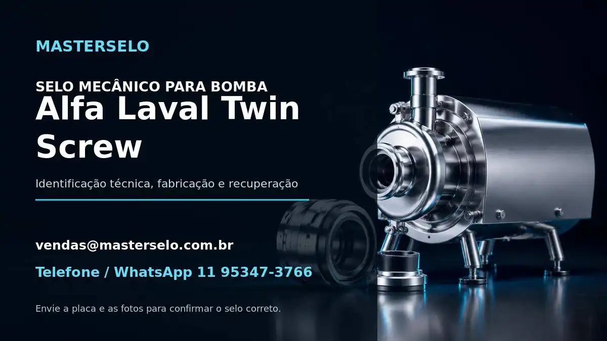 Imagem do modelo de bomba Alfa Laval Twin Screw usada na identificação do selo mecânico
