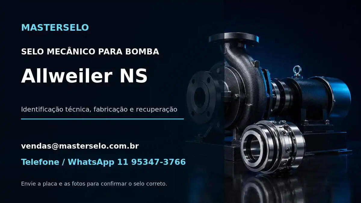 Imagem do modelo de bomba Allweiler NS usada na identificação do selo mecânico