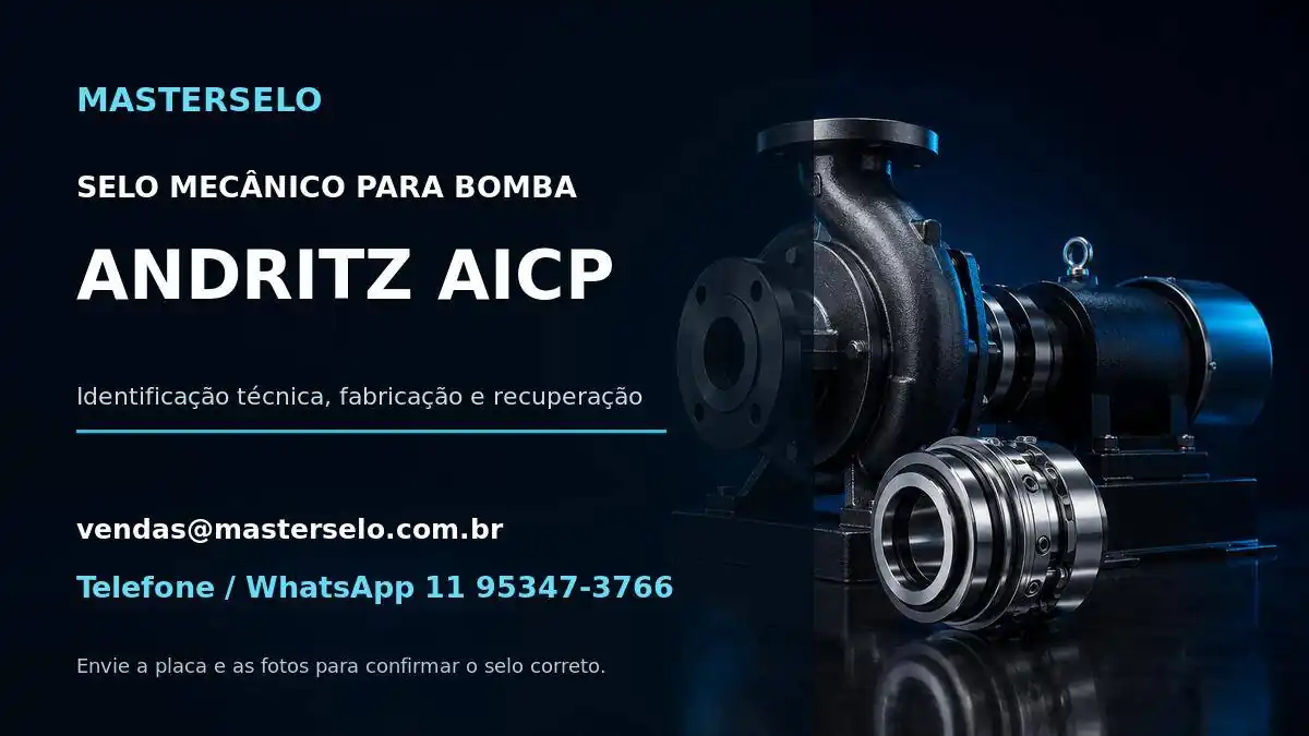 Imagem do modelo de bomba ANDRITZ AICP usada na identificação do selo mecânico