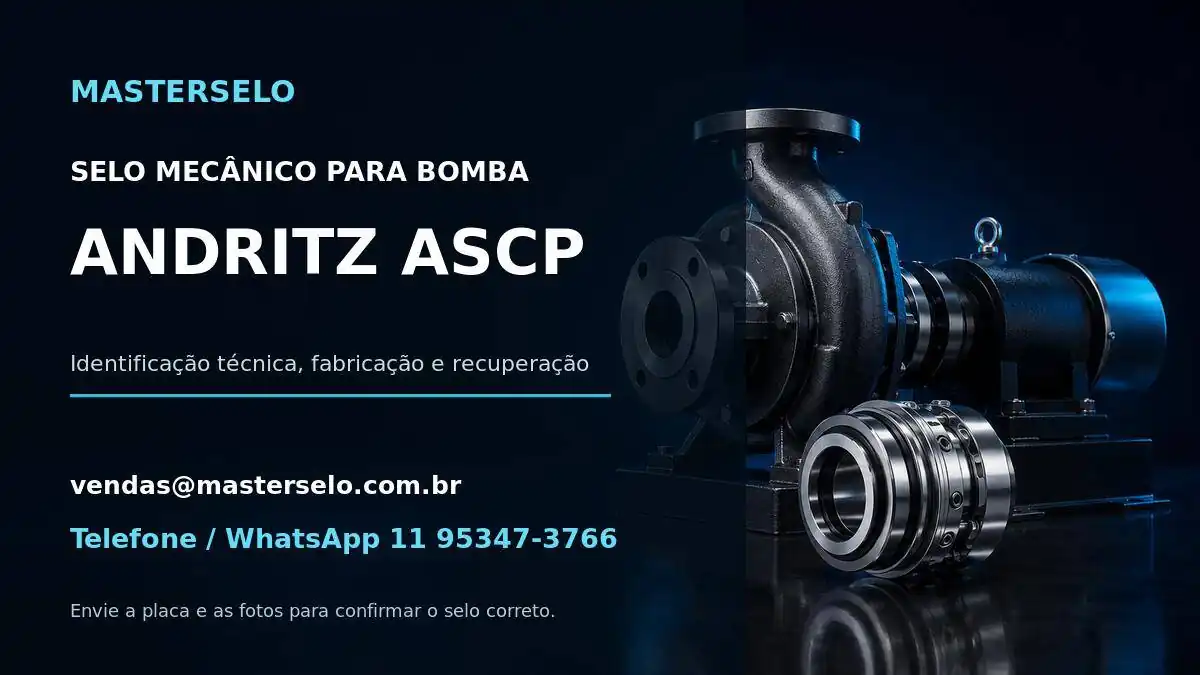 Imagem do modelo de bomba ANDRITZ ASCP usada na identificação do selo mecânico