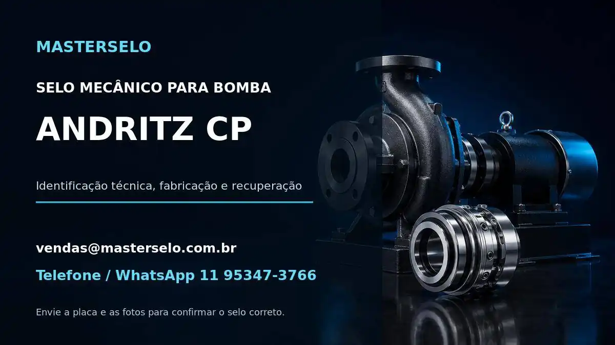 Imagem do modelo de bomba ANDRITZ CP usada na identificação do selo mecânico