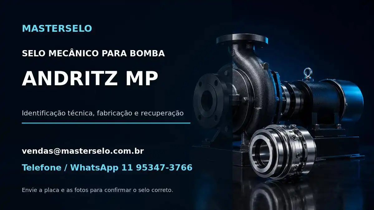 Imagem do modelo de bomba ANDRITZ MP usada na identificação do selo mecânico