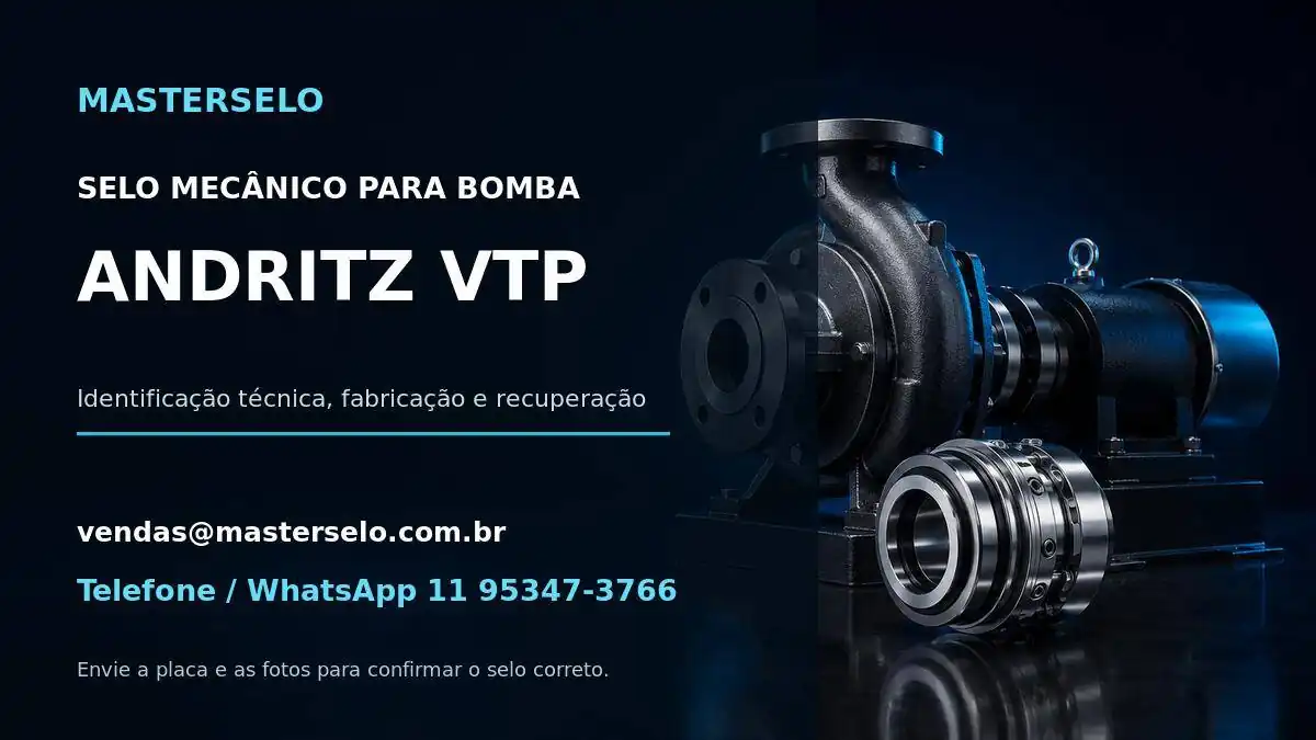 Imagem do modelo de bomba ANDRITZ VTP usada na identificação do selo mecânico