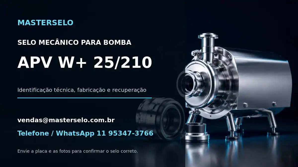 Imagem do modelo de bomba APV W+ 25/210 usada na identificação do selo mecânico