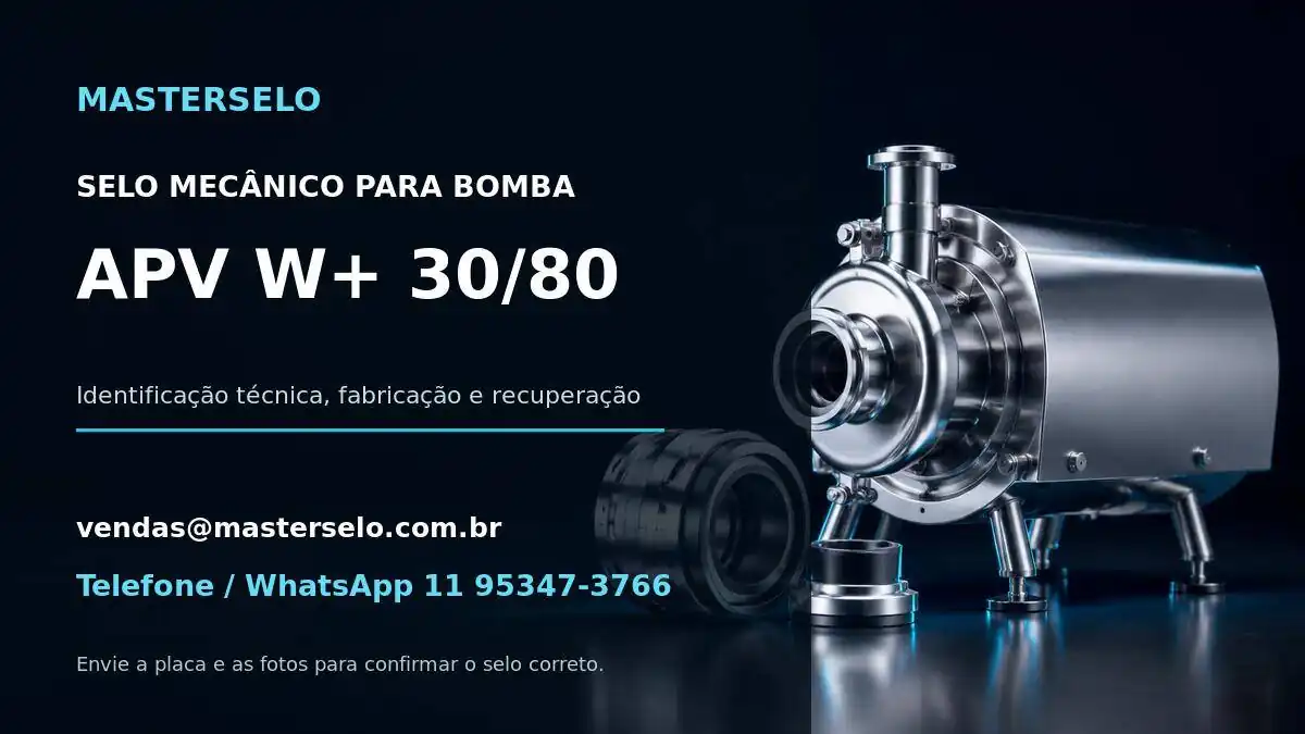 Imagem do modelo de bomba APV W+ 30/80 usada na identificação do selo mecânico