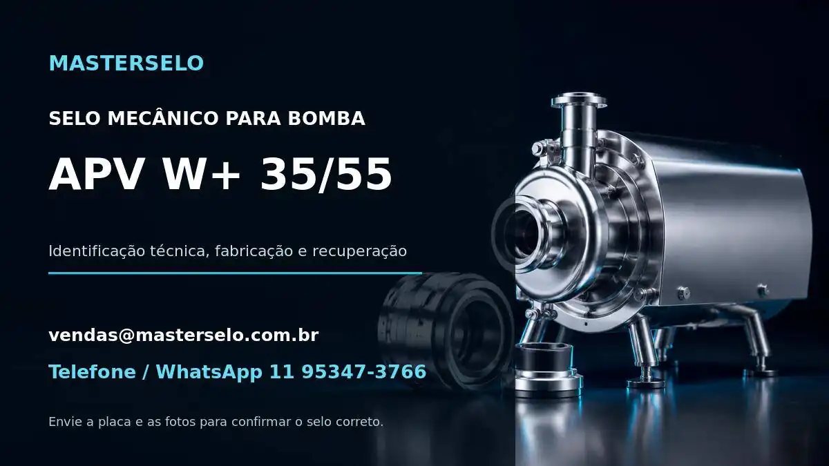 Imagem do modelo de bomba APV W+ 35/55 usada na identificação do selo mecânico