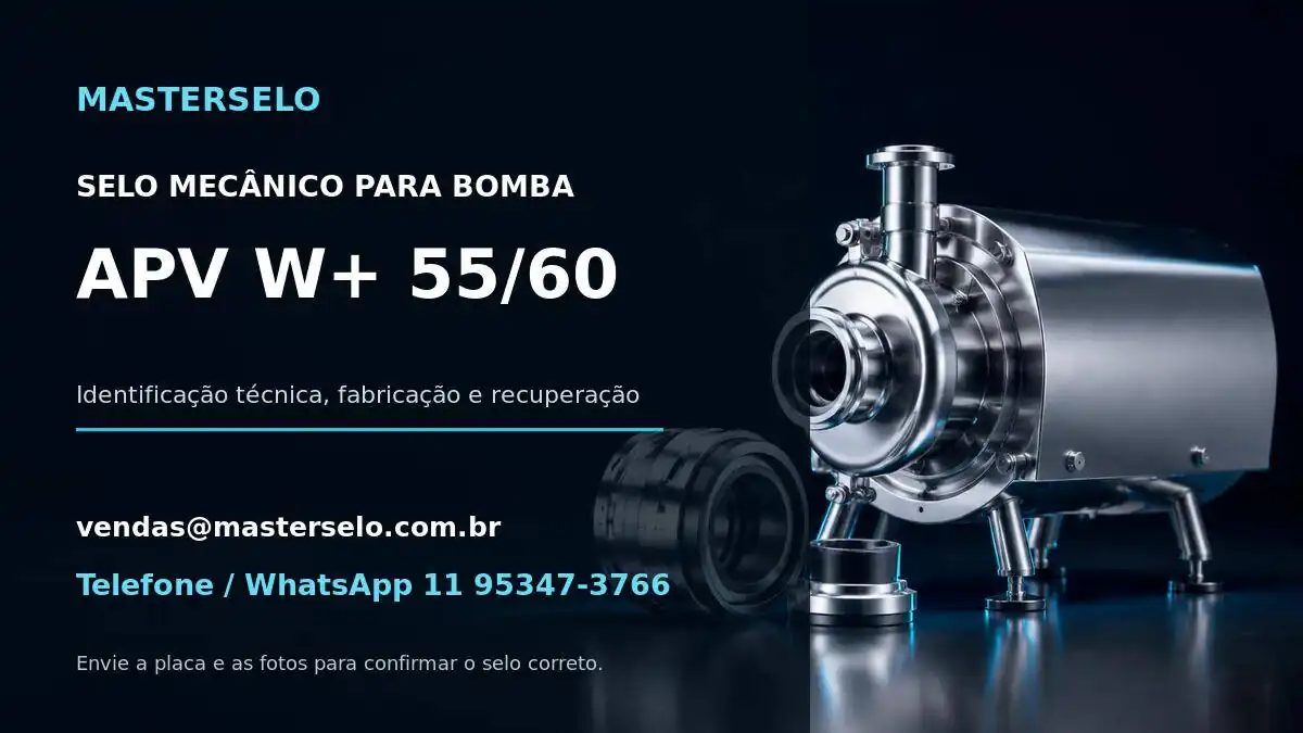 Imagem do modelo de bomba APV W+ 55/60 usada na identificação do selo mecânico