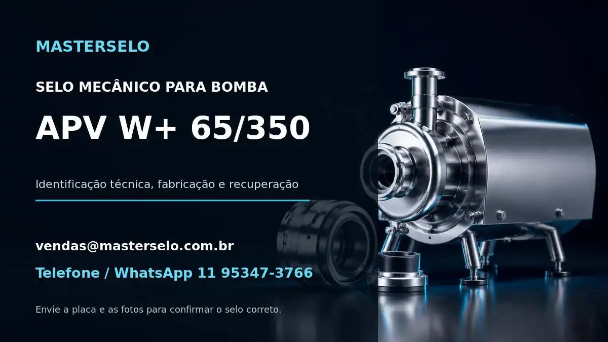 Imagem do modelo de bomba APV W+ 65/350 usada na identificação do selo mecânico