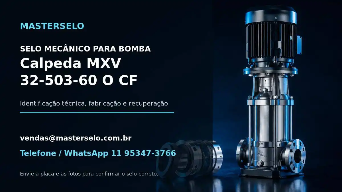 Imagem do modelo de bomba Calpeda MXV 32-503-60 O CF usada na identificação do selo mecânico