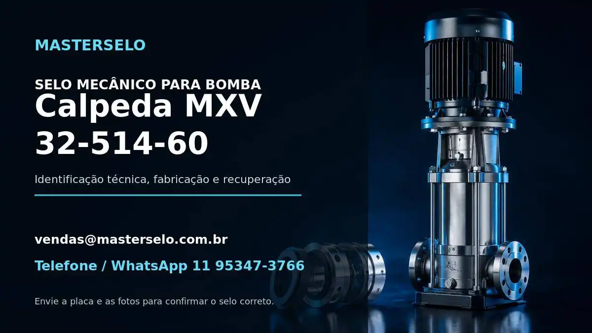 Imagem do modelo de bomba Calpeda MXV 32-514-60 usada na identificação do selo mecânico