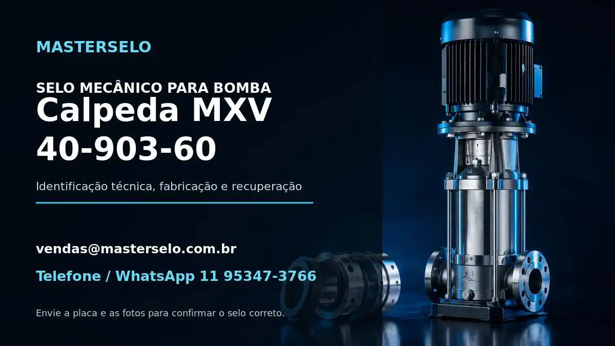 Imagem do modelo de bomba Calpeda MXV 40-903-60 usada na identificação do selo mecânico