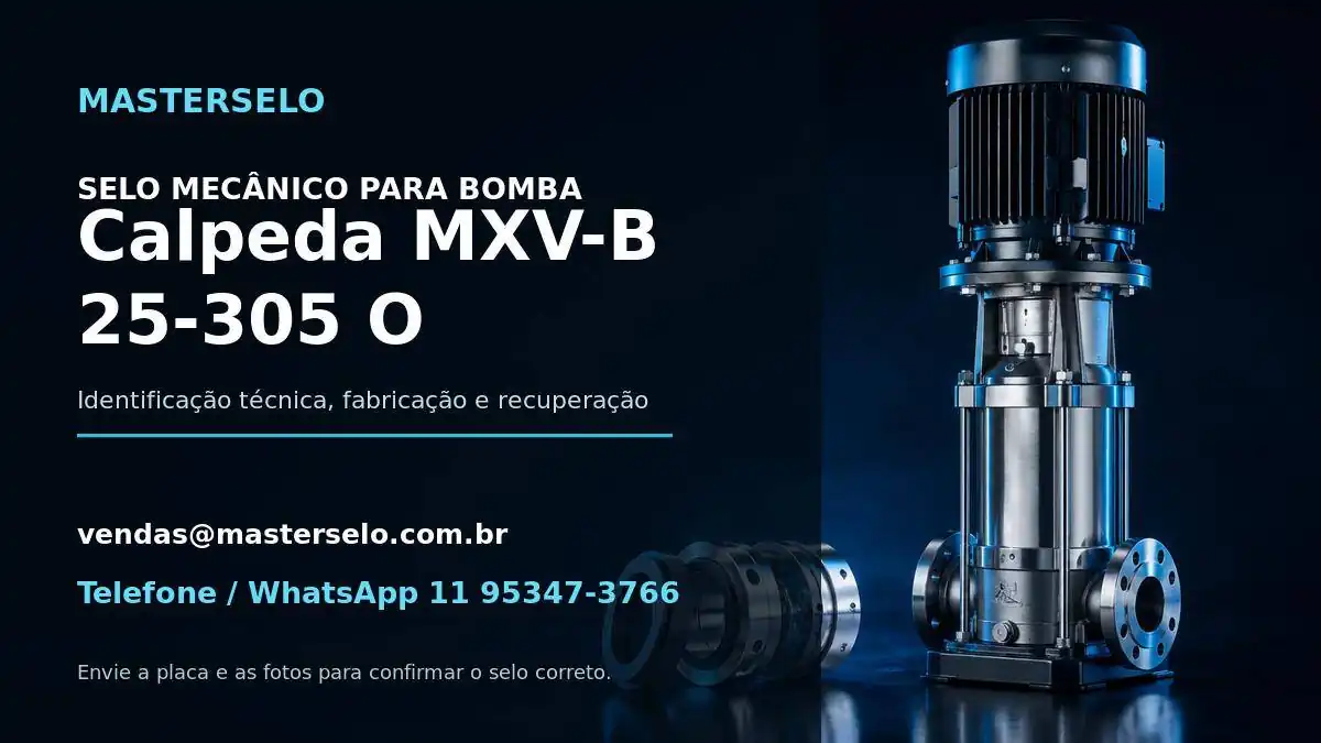 Imagem do modelo de bomba Calpeda MXV-B 25-305 O usada na identificação do selo mecânico