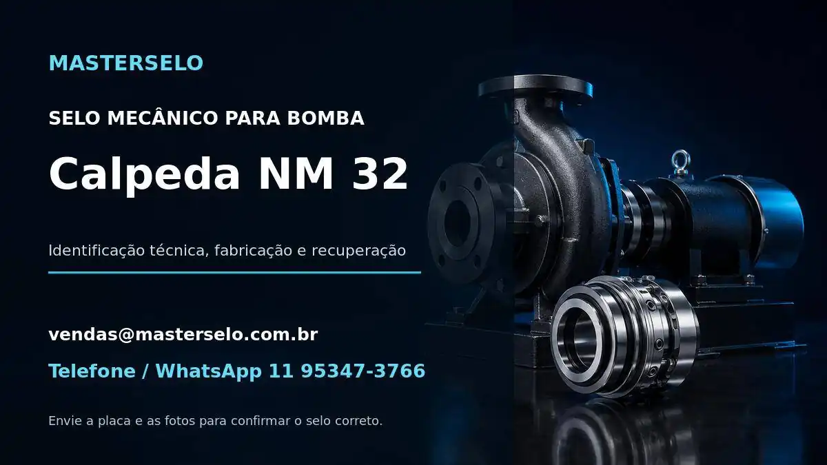 Imagem do modelo de bomba Calpeda NM 32 usada na identificação do selo mecânico