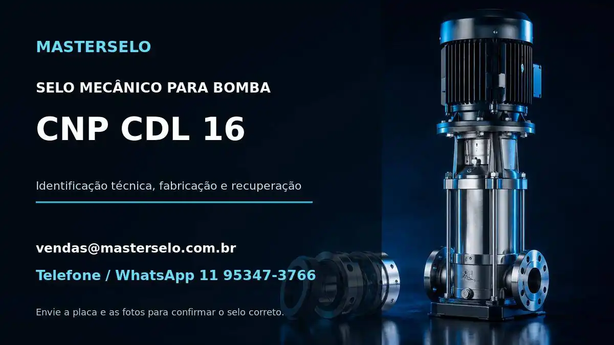 Imagem do modelo de bomba CNP CDL 16 usada na identificação do selo mecânico