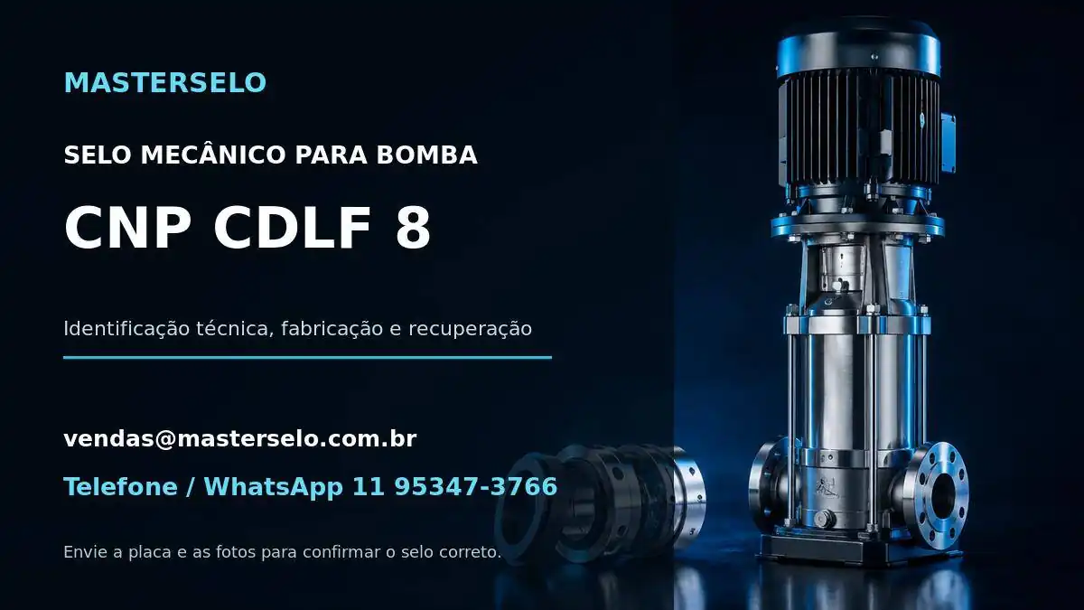 Imagem do modelo de bomba CNP CDLF 8 usada na identificação do selo mecânico