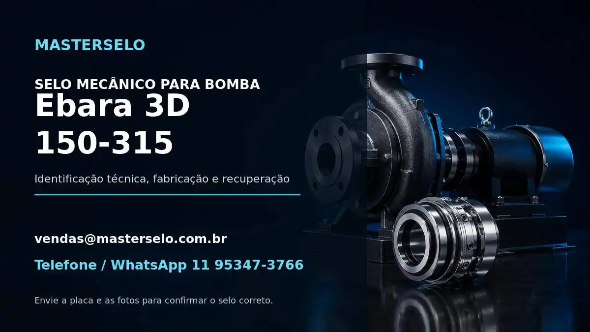 Imagem do modelo de bomba Ebara 3D 150-315 usada na identificação do selo mecânico