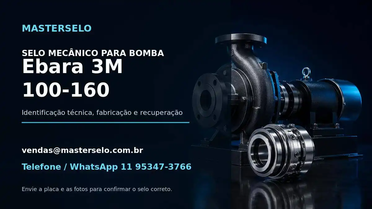 Imagem do modelo de bomba Ebara 3M 100-160 usada na identificação do selo mecânico