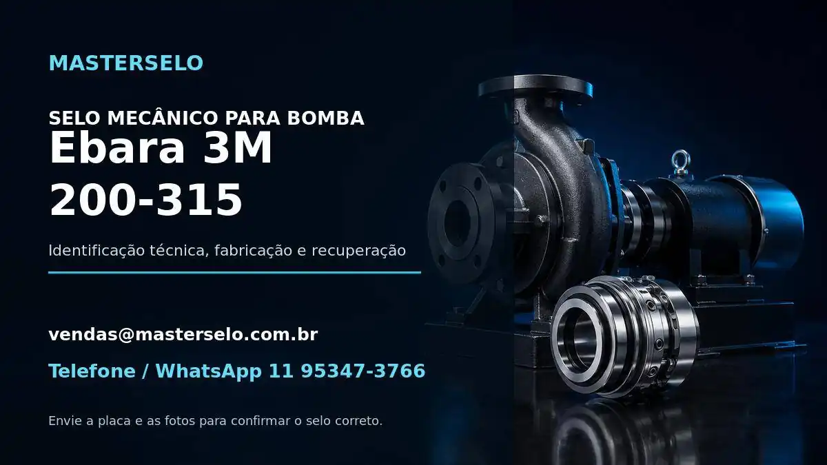 Imagem do modelo de bomba Ebara 3M 200-315 usada na identificação do selo mecânico