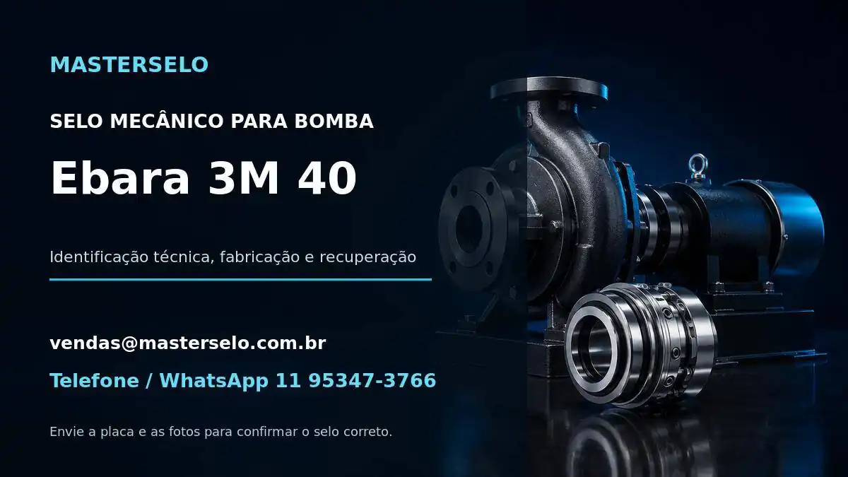 Imagem do modelo de bomba Ebara 3M 40 usada na identificação do selo mecânico
