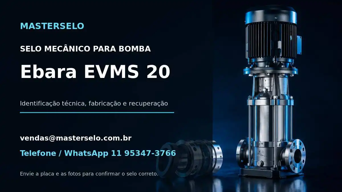 Imagem do modelo de bomba Ebara EVMS 20 usada na identificação do selo mecânico