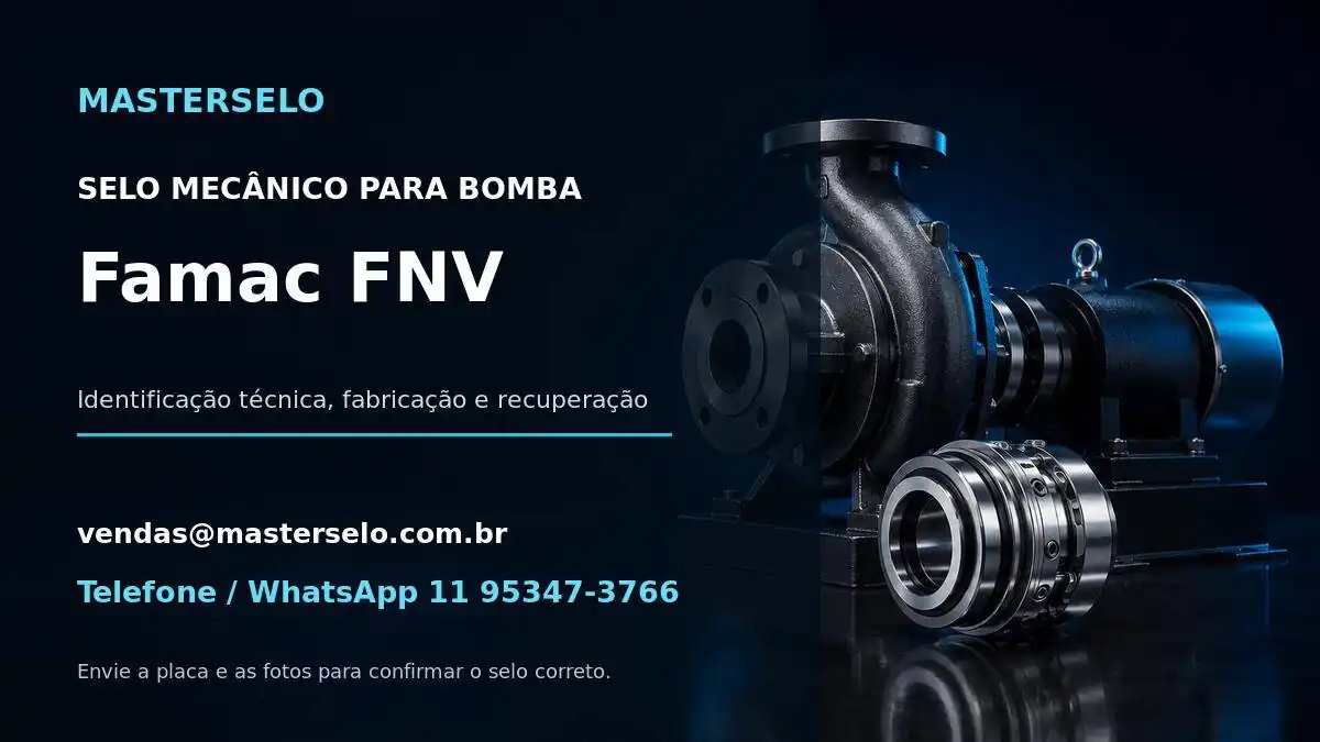 Imagem do modelo de bomba Famac FNV usada na identificação do selo mecânico