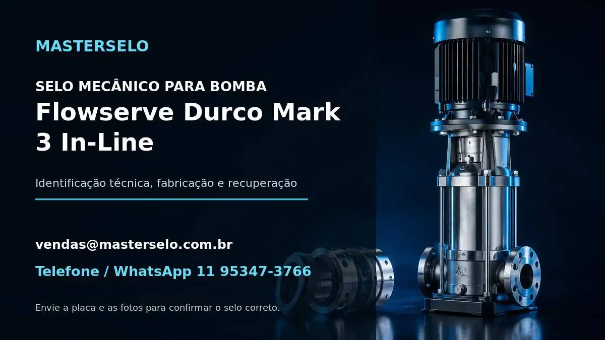 Imagem do modelo de bomba Flowserve Durco Mark 3 In-Line usada na identificação do selo mecânico