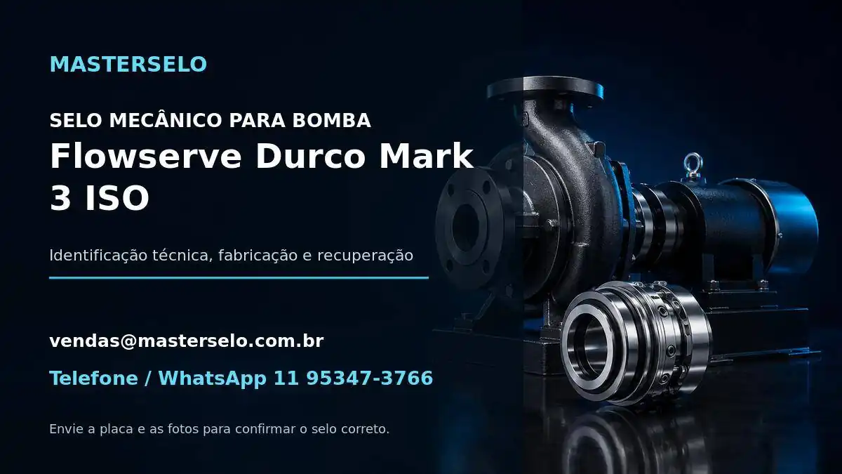 Imagem do modelo de bomba Flowserve Durco Mark 3 ISO usada na identificação do selo mecânico