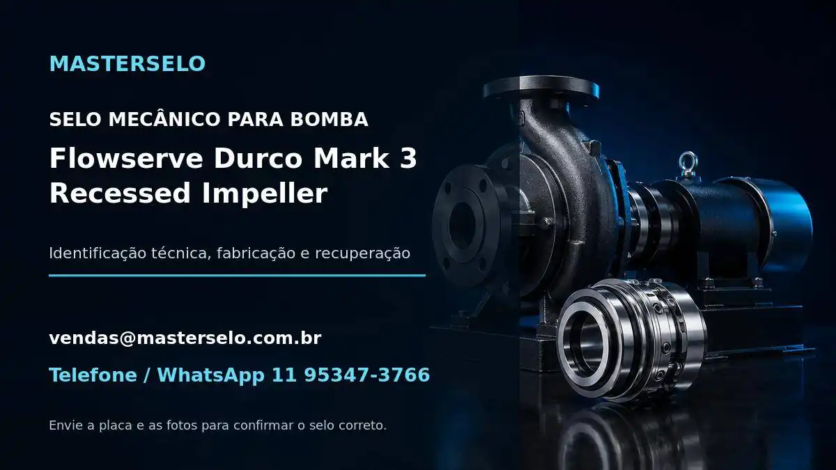 Imagem do modelo de bomba Flowserve Durco Mark 3 Recessed Impeller usada na identificação do selo mecânico