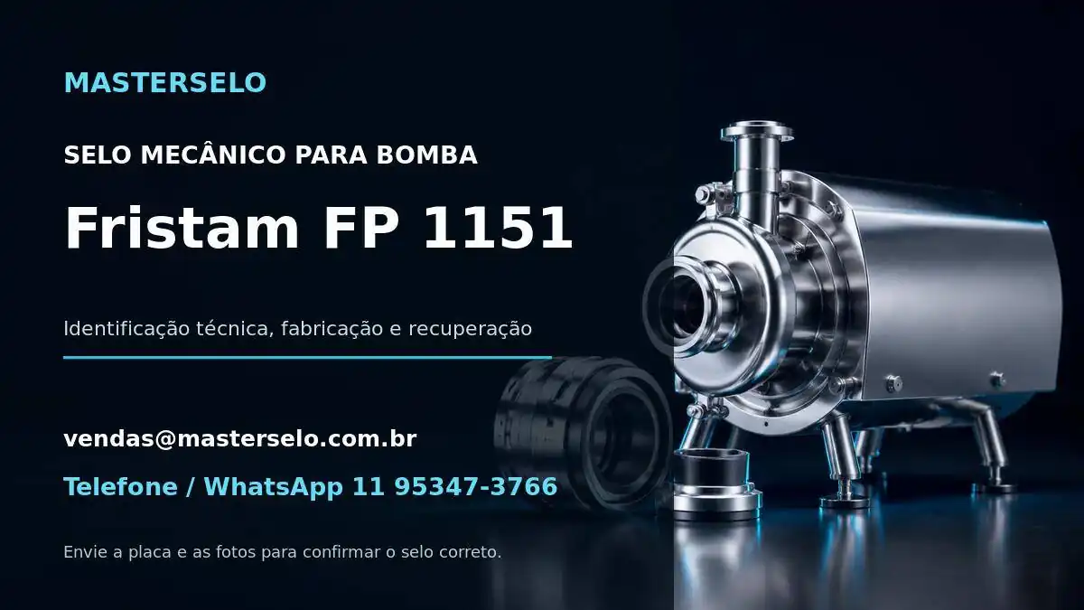 Imagem do modelo de bomba Fristam FP 1151 usada na identificação do selo mecânico